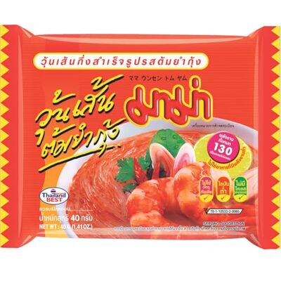 MAMA Instant Bohnen Vermicelli Tom Yam Goong, 30er pack (30 X 40 GR) Thailändische Glasnudeln mit scharfer Tom-Yam-Würze – fertig in 3 Minuten, ideal als Vorratspack MAMA Instant Bohnen Vermicelli Tom Yam Goong, 30er pack (30 X 40 GR) Thailändische Glasnudeln mit scharfer Tom-Yam-Würze – fertig in 3 Minuten, ideal als Vorratspack