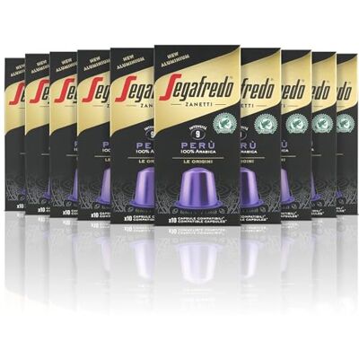 Segafredo Zanetti 100 Aluminiumkapseln kompatibel mit Nespresso®* 100 Prozent Perù Kaffee, reich und samtig im Geschmack (10 Boxen mit je 10 Kapseln) Geeignet für Nespresso Original Maschinen Segafredo Zanetti 100 Aluminiumkapseln kompatibel mit Nespresso®* 100 Prozent Perù Kaffee, reich und samtig im Geschmack (10 Boxen mit je 10 Kapseln) Geeignet für Nespresso Original Maschinen