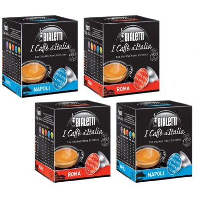 Bialetti : Two Pair Napoli + Roma Set of 64 Capsules * (2+2) * by Bialetti : Two Pair Napoli + Roma Set of 64 Capsules * (2+2) * by