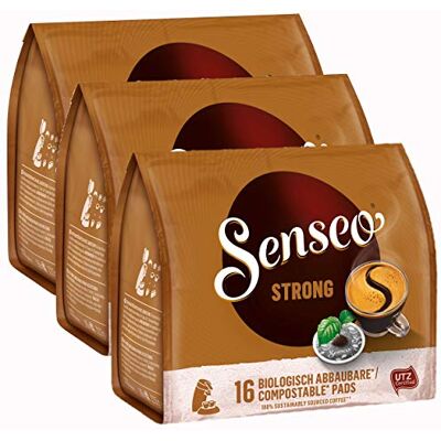 Senseo Kaffeepads Kräftig / Strong, Intensiver und Vollmundiger Geschmack, Kaffee, neues Design, 3er Pack, 3 x 16 Pads Senseo Kaffeepads Kräftig / Strong, Intensiver und Vollmundiger Geschmack, Kaffee, neues Design, 3er Pack, 3 x 16 Pads