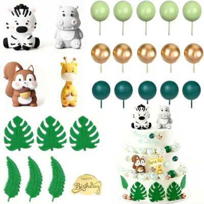 JhavexToy Tiere Geburtstag Tortendeko, Tortendeko Tiere Wald, Dschungel Torten deko Geburtstag, Kindergeburtstags-Kuchendekoration, Geeignet für Kindergeburtstage 26pcs JhavexToy Tiere Geburtstag Tortendeko, Tortendeko Tiere Wald, Dschungel Torten deko Geburtstag, Kindergeburtstags-Kuchendekoration, Geeignet für Kindergeburtstage 26pcs