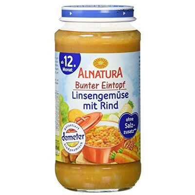 Alnatura Demeter Bio Bunter Eintopf Linsengemüse-Rind, 6er Pack (6 x 250 g) Alnatura Demeter Bio Bunter Eintopf Linsengemüse-Rind, 6er Pack (6 x 250 g)