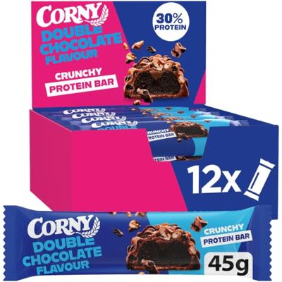 Corny Proteinriegel Protein Crunchy Double Chocolate 30% Protein 12 x 45 g Corny Proteinriegel Protein Crunchy Double Chocolate 30% Protein 12 x 45 g