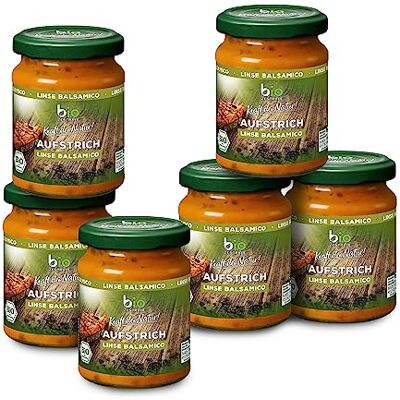 bioZentrale Brotaufstrich Linse Balsamico 6 x 125 g vegan & laktosefrei mit 14% Linsen Aufstrich auf Gemüsebasis mit Balsamico lecker auf Brot oder zum Verfeinern von Gerichten bioZentrale Brotaufstrich Linse Balsamico 6 x 125 g vegan & laktosefrei mit 14% Linsen Aufstrich auf Gemüsebasis mit Balsamico lecker auf Brot oder zum Verfeinern von Gerichten