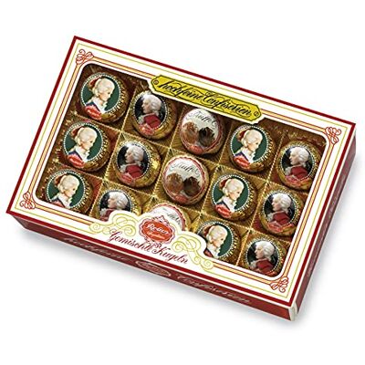 Reber Gemischte Kugeln, 15er Packung mit Mozart-, Constanze- und Trüffel-Spezialitäten, 1 x 300 g Reber Gemischte Kugeln, 15er Packung mit Mozart-, Constanze- und Trüffel-Spezialitäten, 1 x 300 g