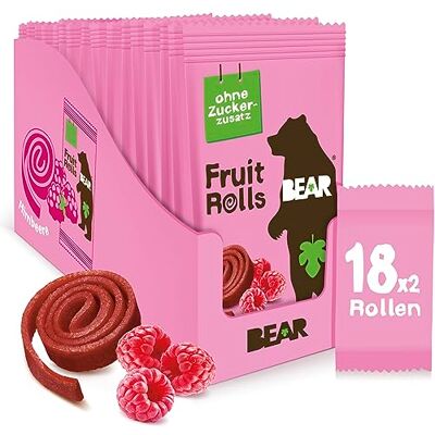 BEAR Fruchtrollen Himbeere 100% Natürliche Inhaltsstoffe 18x20g (360g) BEAR Fruchtrollen Himbeere 100% Natürliche Inhaltsstoffe 18x20g (360g)