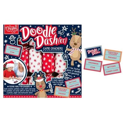 Luck and Luck RSW International Ltd Christmas Cracker 6 Pack Doodle Dash(er) Family Game Crackers Luck and Luck RSW International Ltd Christmas Cracker 6 Pack Doodle Dash(er) Family Game Crackers