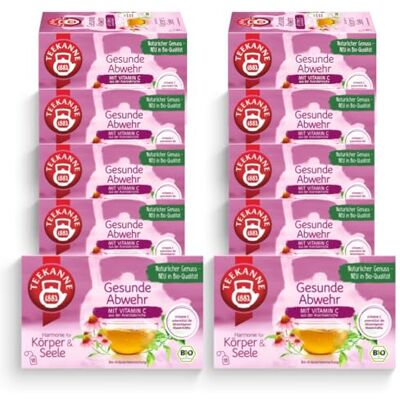 TEEKANNE Gesunde Abwehr Bio-Kräutertee, 10 Packungen x 18 Beutel (10x 36g) TEEKANNE Gesunde Abwehr Bio-Kräutertee, 10 Packungen x 18 Beutel (10x 36g)