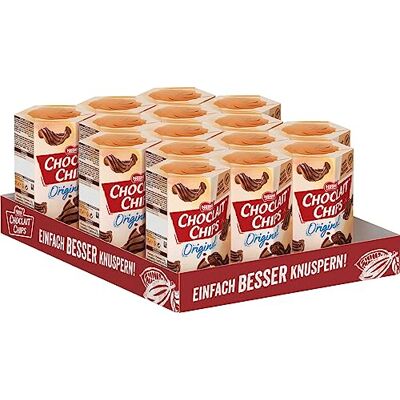 Choclait Chips Nestlé Original, leckere Knusperchips umhüllt mit leckerer Milchschokolade und verfeinert mit Dekorstreifen aus dunkler Schokolade, 15er Pack (15 x 115g) Choclait Chips Nestlé Original, leckere Knusperchips umhüllt mit leckerer Milchschokolade und verfeinert mit Dekorstreifen aus dunkler Schokolade, 15er Pack (15 x 115g)