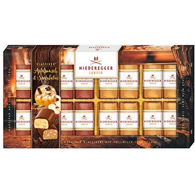 Niederegger Marzipan Winter-Klassiker 1x 200g Sorten Apfelpunsch & Spekulatius Umhüllt von Vollmilch-Schokolade Marzipan in winterlichen Geschmacksrichtungen Niederegger Marzipan Winter-Klassiker 1x 200g Sorten Apfelpunsch & Spekulatius Umhüllt von Vollmilch-Schokolade Marzipan in winterlichen Geschmacksrichtungen