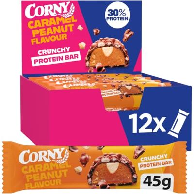 Corny Proteinriegel Protein Crunchy Peanut Caramel 30% Protein 12 x 45 g Corny Proteinriegel Protein Crunchy Peanut Caramel 30% Protein 12 x 45 g