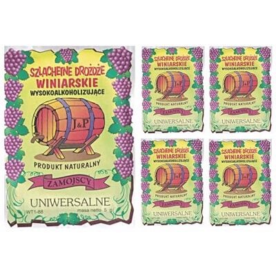 Hugbert Weinhefe, Nährstoff Klärungsmittel für Wein, Universal, 100% natürlisches Produkt Gärhefe, 5 Stück Hugbert Weinhefe, Nährstoff Klärungsmittel für Wein, Universal, 100% natürlisches Produkt Gärhefe, 5 Stück