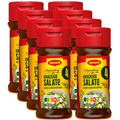 Maggi Würzmischung 4 für knackige Salate, Würzmittel, Kräuter Gewürz, vegan, 8er Pack (8 x 60g) Maggi Würzmischung 4 für knackige Salate, Würzmittel, Kräuter Gewürz, vegan, 8er Pack (8 x 60g)
