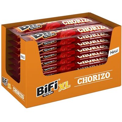 Bifi Chorizo XL Sticks 20er Pack (20 x 26g) Wurst Snack To Go Luftgetrocknet Fleisch & Wurstwaren Paket Chorizo fleischwurst mit Paprika, Chili und Knoblauch Ideale Knabberbox Wurstpaket Bifi Chorizo XL Sticks 20er Pack (20 x 26g) Wurst Snack To Go Luftgetrocknet Fleisch & Wurstwaren Paket Chorizo fleischwurst mit Paprika, Chili und Knoblauch Ideale Knabberbox Wurstpaket