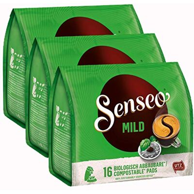 Senseo Kaffeepads Mild, Feiner und Samtweicher Geschmack, Kaffee, neues Design, 3er Pack, 3 x 16 Pads Senseo Kaffeepads Mild, Feiner und Samtweicher Geschmack, Kaffee, neues Design, 3er Pack, 3 x 16 Pads
