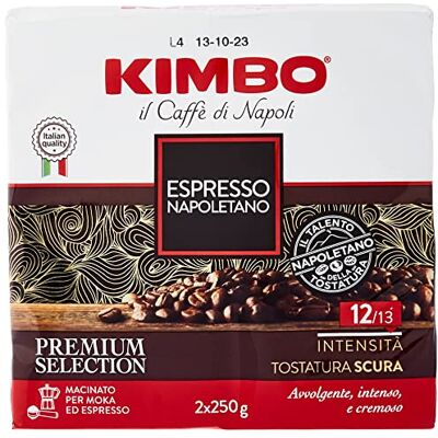 Kimbo Caffè Macinato Espresso Napoletano Confezione da 2 x 250 gr Kimbo Caffè Macinato Espresso Napoletano Confezione da 2 x 250 gr