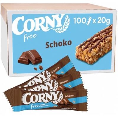 Corny Müsliriegel Free Schoko Ohne Zuckerzusatz 100 x 20 g Knusprige Getreidebasis Für Büros, Meetings & Besprechungen Ideal für Cafeterien & Buffets Praktische Vorratspackung Corny Müsliriegel Free Schoko Ohne Zuckerzusatz 100 x 20 g Knusprige Getreidebasis Für Büros, Meetings & Besprechungen Ideal für Cafeterien & Buffets Praktische Vorratspackung