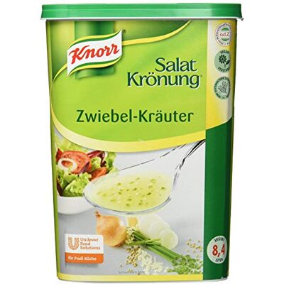 Knorr Salatkrönung Zwiebel Kräuter Dressing (Trockenmischung für klare Salatdressings mit ausgesuchten Kräutern, Gewürzen und Zwiebel) 1er Pack (1 x 1 kg) Knorr Salatkrönung Zwiebel Kräuter Dressing (Trockenmischung für klare Salatdressings mit ausgesuchten Kräutern, Gewürzen und Zwiebel) 1er Pack (1 x 1 kg)
