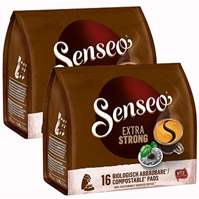 Senseo Kaffeepads Extra Kräftig / Extra Strong, Intensiver und Vollmundiger Geschmack, Kaffee, neues Design, 2er Pack, 2 x 16 Pads Senseo Kaffeepads Extra Kräftig / Extra Strong, Intensiver und Vollmundiger Geschmack, Kaffee, neues Design, 2er Pack, 2 x 16 Pads