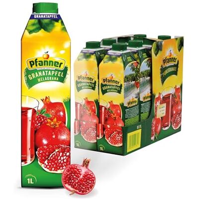 Pfanner Granatapfel Fruchtgetränk (8 x 1 l) 25% Fruchtgehalt – Fruchtsaftgetränk im Vorratspack – Getränk aus Granatapfelsaft Pfanner Granatapfel Fruchtgetränk (8 x 1 l) 25% Fruchtgehalt – Fruchtsaftgetränk im Vorratspack – Getränk aus Granatapfelsaft