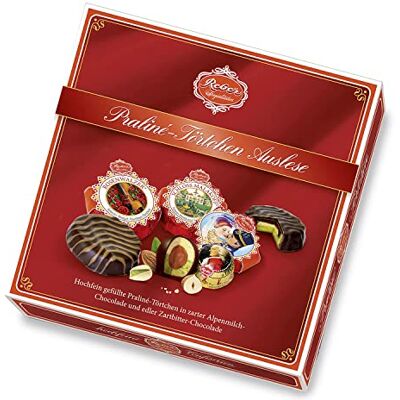 Reber Praliné-Törtchen-Auslese, Patrizier-Packung, Verschiedene Pasteten, Besonderes Design, 11er-Packung, 340 g Reber Praliné-Törtchen-Auslese, Patrizier-Packung, Verschiedene Pasteten, Besonderes Design, 11er-Packung, 340 g