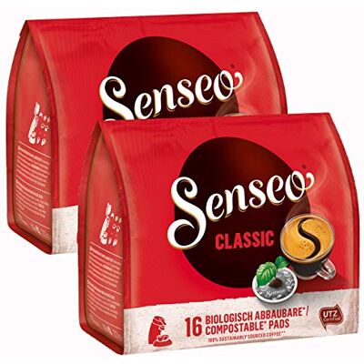Senseo Kaffeepads Klassisch / Classic, neues Design, Intensiver & Vollmundiger Geschmack, Kaffee, 2er Pack, 2 x 16 Pads Senseo Kaffeepads Klassisch / Classic, neues Design, Intensiver & Vollmundiger Geschmack, Kaffee, 2er Pack, 2 x 16 Pads