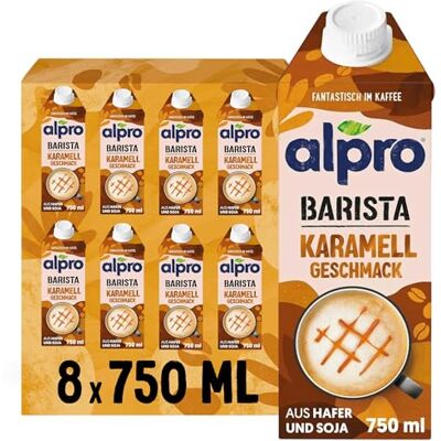 Alpro Barista Karamell – 8x750ml – Zum Aufschäumen – Aus Hafer und Soja Alpro Barista Karamell – 8x750ml – Zum Aufschäumen – Aus Hafer und Soja