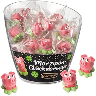 Günthart 40 Marzipan Schweinchen Marzipanschweinchen Schwein aus Marzipan in Box Glückbringer Kundengeschenk Silvester Party 1er Box (520 g) Günthart 40 Marzipan Schweinchen Marzipanschweinchen Schwein aus Marzipan in Box Glückbringer Kundengeschenk Silvester Party 1er Box (520 g)