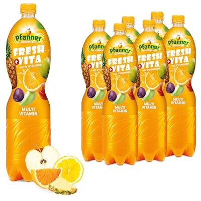 Pfanner Multivitamin Fruchtgetränk (6 x 1,5 l) – Multi Getränk aus 12 Früchten 10% Fruchtgehalt Fruchtgetränk im Vorratspack Pfanner Multivitamin Fruchtgetränk (6 x 1,5 l) – Multi Getränk aus 12 Früchten 10% Fruchtgehalt Fruchtgetränk im Vorratspack