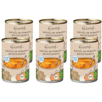 Reichenhof , Ravioli in Tomaten-Ricottasauce, 6er Pack Bio-Fertiggericht, (6x 400g) Reichenhof , Ravioli in Tomaten-Ricottasauce, 6er Pack Bio-Fertiggericht, (6x 400g)