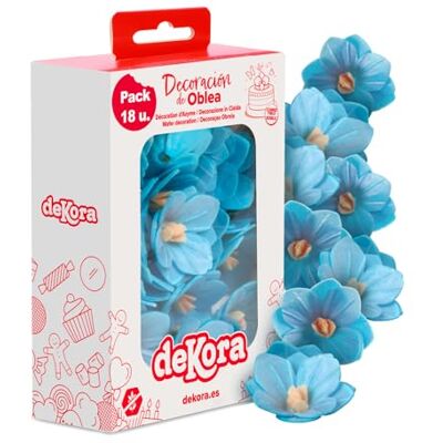 dekora – Essbare Blumen für Torten aus Oblate, 18 blaue Camélias, 4 cm, ohne Zucker, glutenfrei, laktosefrei, Tortendeko essbar für Hochzeit, Geburtstag, Taufe und Gender reveal dekora – Essbare Blumen für Torten aus Oblate, 18 blaue Camélias, 4 cm, ohne Zucker, glutenfrei, laktosefrei, Tortendeko essbar für Hochzeit, Geburtstag, Taufe und Gender reveal