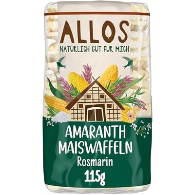 Allos Bio Amaranth-Mais Waffeln Rosmarin Vegan & glutenfrei 12er Pack Allos Bio Amaranth-Mais Waffeln Rosmarin Vegan & glutenfrei 12er Pack