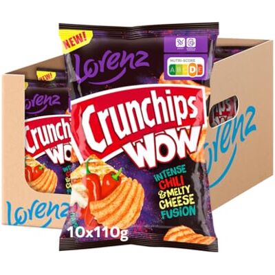 Lorenz Snack World LORENZ Crunchips WOW Chili & Melty Cheese 10 x 110 g glutenfrei Lorenz Snack World LORENZ Crunchips WOW Chili & Melty Cheese 10 x 110 g glutenfrei