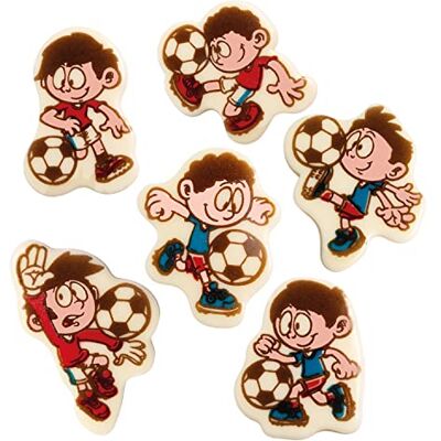 Günthart BackDecor 96 Schoko Fußballer aus weißer Schokolade kreative Schokoladenaufleger mit Fußballmotiven für Torten und Cupcakes Günthart BackDecor 96 Schoko Fußballer aus weißer Schokolade kreative Schokoladenaufleger mit Fußballmotiven für Torten und Cupcakes