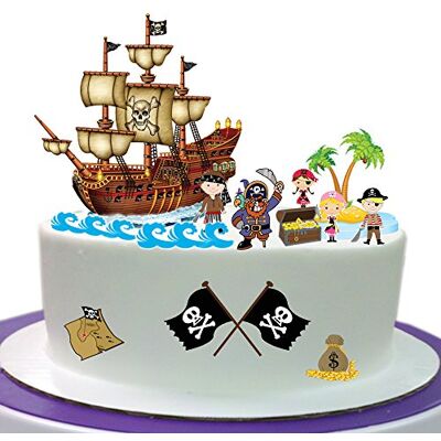 Top That , Piratenszene, aus essbarem Oblatenpapier hergestellt, ideal geeignet für die Dekoration von Geburtstagskuchen einfach zu verwenden Top That , Piratenszene, aus essbarem Oblatenpapier hergestellt, ideal geeignet für die Dekoration von Geburtstagskuchen einfach zu verwenden