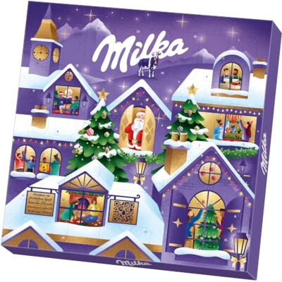 Milka Adventszauberkalender, Alpenmilch-Schokolade mit Dorfmotiv, 238 g 24 Türchen mit täglichen Überraschungen für die festliche Adventszeit, deal als Geschenk für Kinder und Erwachsene Milka Adventszauberkalender, Alpenmilch-Schokolade mit Dorfmotiv, 238 g 24 Türchen mit täglichen Überraschungen für die festliche Adventszeit, deal als Geschenk für Kinder und Erwachsene