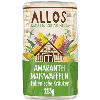 Allos Bio Amaranth-Mais Waffeln Italienische Kräuter 12er Pack Allos Bio Amaranth-Mais Waffeln Italienische Kräuter 12er Pack