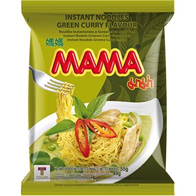 MAMA Instantnudeln, Curry, grün, 24er Pack (24 x 55 g) 17006 MAMA Instantnudeln, Curry, grün, 24er Pack (24 x 55 g) 17006