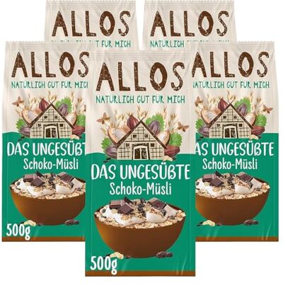 Allos Schoko-Müsli ohne Zucker Bio Müsli mit Haferflocken 5x500g Allos Schoko-Müsli ohne Zucker Bio Müsli mit Haferflocken 5x500g