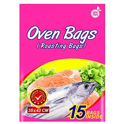 NEWKOBAG 15 × Bratenbeutel zum Kochen, Braten, mittlere Größe für Fleisch, Huhn, Fisch, Gemüse (1, 35 x 43 cm) NEWKOBAG 15 × Bratenbeutel zum Kochen, Braten, mittlere Größe für Fleisch, Huhn, Fisch, Gemüse (1, 35 x 43 cm)