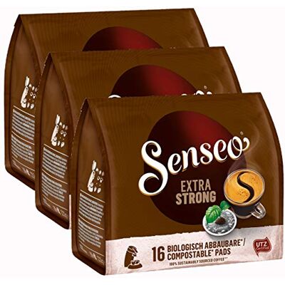 Senseo Kaffeepads Extra Kräftig / Extra Strong, Intensiver und Vollmundiger Geschmack, Kaffee, neues Design, 3er Pack, 3 x 16 Pads Senseo Kaffeepads Extra Kräftig / Extra Strong, Intensiver und Vollmundiger Geschmack, Kaffee, neues Design, 3er Pack, 3 x 16 Pads