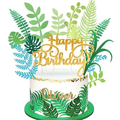 Regendeko Happy Birthday Grünes Blatt Torten deko Pflanzenthema Dschungel Tortendeko Kuchendekoration Cake Toppers Geburtstagskuchen Deko Regendeko Happy Birthday Grünes Blatt Torten deko Pflanzenthema Dschungel Tortendeko Kuchendekoration Cake Toppers Geburtstagskuchen Deko