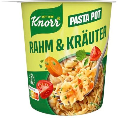 Knorr Rahm & Kräuter Pasta Pot, leckere Instant Nudeln 62 g Knorr Rahm & Kräuter Pasta Pot, leckere Instant Nudeln 62 g