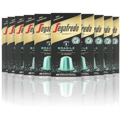 Segafredo Zanetti 100 Aluminiumkapseln kompatibel mit Nespresso®* 100 Prozent Brasile Kaffee, weicher und sanfter Geschmack (10 Boxen mit je 10 Kapseln) Geeignet für Nespresso Original Maschinen Segafredo Zanetti 100 Aluminiumkapseln kompatibel mit Nespresso®* 100 Prozent Brasile Kaffee, weicher und sanfter Geschmack (10 Boxen mit je 10 Kapseln) Geeignet für Nespresso Original Maschinen