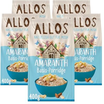 Allos Amaranth Porridge Natur Bio Frühstücksbrei vegan 5 x 400g Allos Amaranth Porridge Natur Bio Frühstücksbrei vegan 5 x 400g
