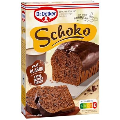 Dr. Oetker Schoko Kuchen, 8er Pack (8 x 500 g), Backmischung für Schokoladen-Rührkuchen, gelingsicherer Schokoladenkuchen, mit vollflächiger Glasur, vegetarisch Dr. Oetker Schoko Kuchen, 8er Pack (8 x 500 g), Backmischung für Schokoladen-Rührkuchen, gelingsicherer Schokoladenkuchen, mit vollflächiger Glasur, vegetarisch