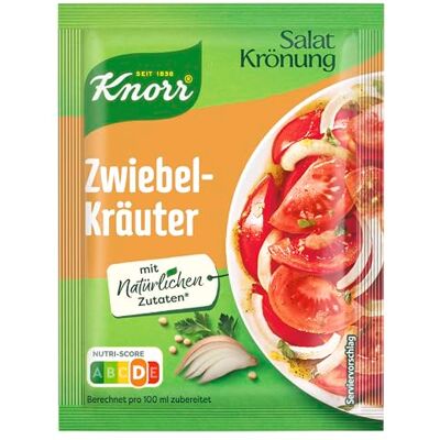 Knorr Zwiebel-Kräuter Salatkrönung, für ein leckeres Salatdressing 5x 3 Portionen Knorr Zwiebel-Kräuter Salatkrönung, für ein leckeres Salatdressing 5x 3 Portionen