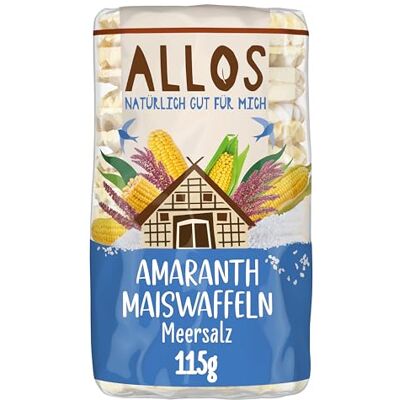 Allos Bio Amaranth-Mais Waffeln Meersalz Vegan & glutenfrei 12er Pack Allos Bio Amaranth-Mais Waffeln Meersalz Vegan & glutenfrei 12er Pack
