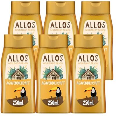 Allos Bio Agavendicksaft Agavensirup Zuckerersatz 6 x 250ml Allos Bio Agavendicksaft Agavensirup Zuckerersatz 6 x 250ml