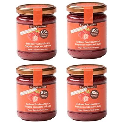 ZeroCal - Dalia Fruchtaufstriche ohne Zuckerzusatz 4x220g traditionell hergestellt in Südtirol (Italien) 85% Fruchtanteil Premium Qualität Erdbeere ZeroCal - Dalia Fruchtaufstriche ohne Zuckerzusatz 4x220g traditionell hergestellt in Südtirol (Italien) 85% Fruchtanteil Premium Qualität Erdbeere